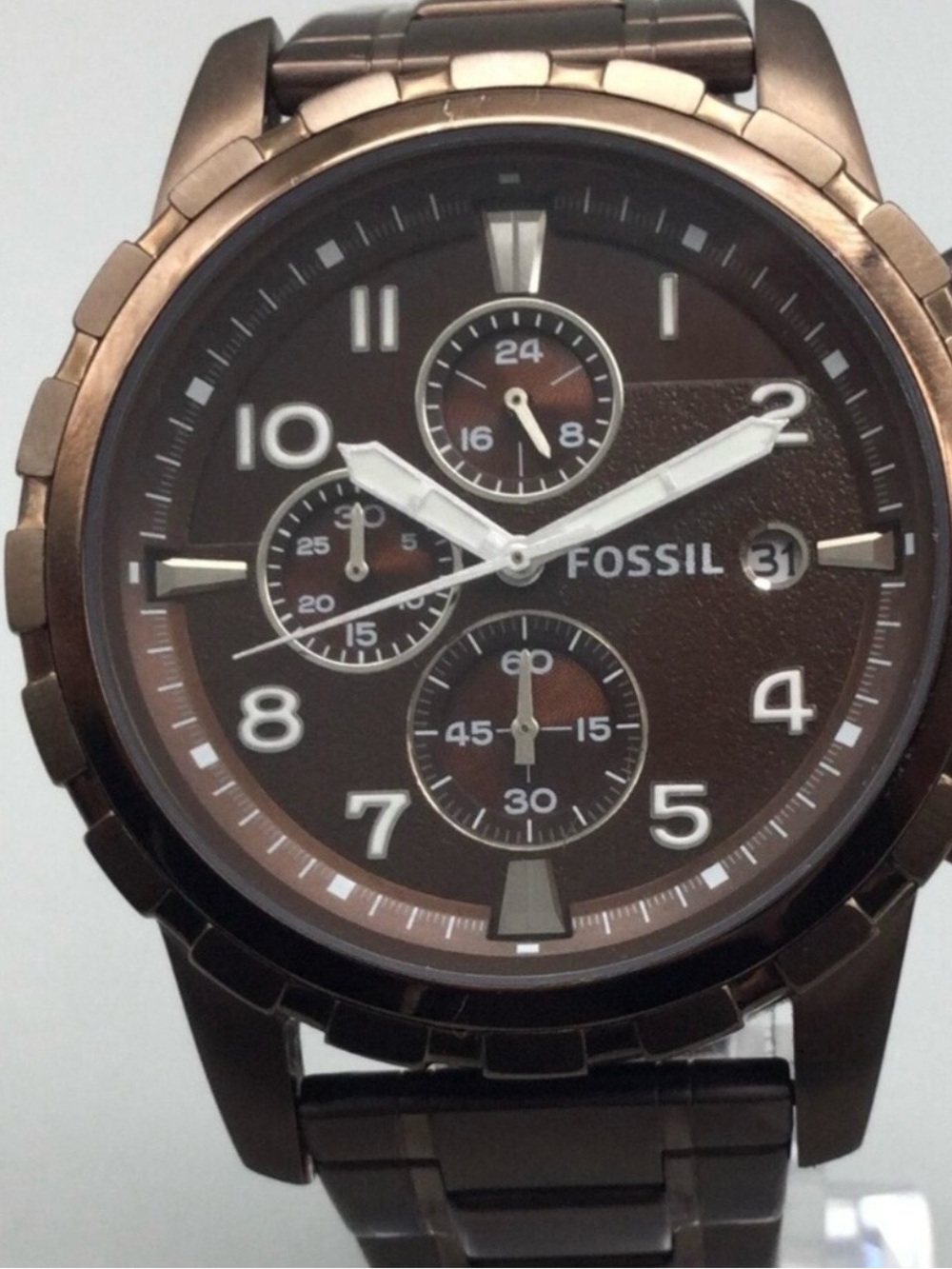 Fossil Dean FS4645 Men’s 45mm chronograph date new battery 7” - Picture 4 of 12